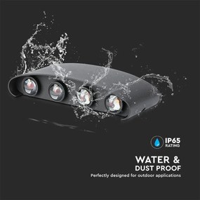 8W LED WALL LIGHT 4000K-SAND BLACK
