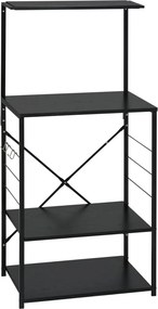 vidaXL Ντουλάπι Φούρνου Μικροκυμάτων Μαύρο 60x39,6x123 εκ. Επεξ. Ξύλο
