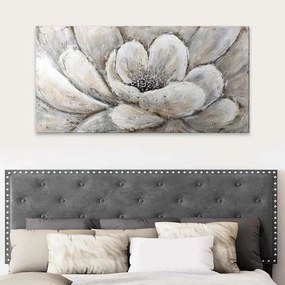 Πίνακας σε καμβά Silver Flowers&quot; Megapap ψηφιακής εκτύπωσης 140x70x3εκ.&quot;