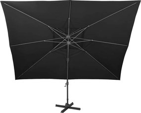 vidaXL Ομπρέλα Κήπου με Διπλή Κορυφή Μαύρη 400x300 εκ.