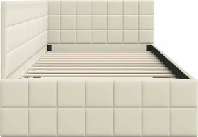 vidaXL Κρεβάτι Γωνίας Κρεμ 100 x 200 cm Βελούδο