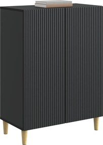 vidaXL Πλαϊνό γραφείο Μαύρο 66 x 34,5 x 90 εκ Επεξεργασμένο Ξύλο