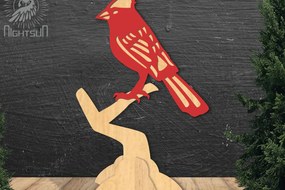 Σετ των 2 Intra απο ξύλο plywood 3mm-4mm πάχος Cardinal Bird Διακόσμηση σπιτιού 2 Δίασταση 15x15 cm INTRAFABR-112551284