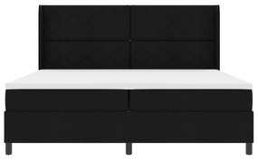vidaXL Κρεβάτι με Συρταρωτό Στρώμα Μαύρο 200x200 εκ. Υφασμάτινο