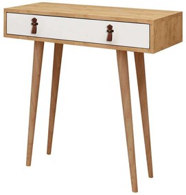 Κονσόλα Dokka 811MDD3916 80x30x87,6cm Oak-White Μοριοσανίδα,Ξύλο