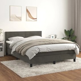 ΚΡΕΒΑΤΙ BOXSPRING ΜΕ ΣΤΡΩΜΑ ΣΚΟΥΡΟ ΓΚΡΙ 140X200 ΕΚ. ΒΕΛΟΥΔΙΝΟ 3141366