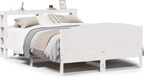 vidaXL Σκελετός Κρεβ. Χωρίς Στρώμα Λευκό 150x200 εκ Μασίφ Πεύκο