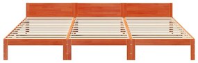 vidaXL Πλαίσιο οικογενειακού κρεβατιού χωρίς στρώμα κερί καφέ πεύκο