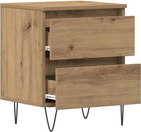 vidaXL Κομοδίνο 2 pcs artisan δρυς 40 x 35 x 50 εκ. Επεξεργασμένο ξύλο