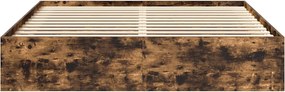 vidaXL Πλαίσιο Κρεβατιού Καπνιστή Δρυς 200x200 εκ.