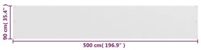 vidaXL Διαχωριστικό Βεράντας Λευκό 90 x 500 εκ. από HDPE