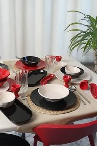 Stewehome Μοντέρνο σετ προίκας σε μαύρο και κόκκινο 26x26 cm
