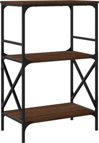 vidaXL Βιβλιοθήκη 3 Επιπέδων Καφέ Δρυς 59x35x90,5 εκ. Επεξεργ. Ξύλο