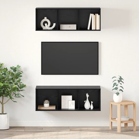 vidaXL Τοίχου ντουλάπες τηλεόρασης 2 pcs Μαύρη δρυς 37 x 37 x 107.5 εκ