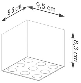 Sollux Φωτιστικό οροφής Ozzy 9,9xLED/16w, Χρώμα μαύρο