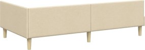 vidaXL Κρεβάτι Γωνίας Κρεμ 80 x 200 cm ύφασμα