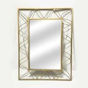 Καθρέπτης Τοίχου 751-11042 80x60x1,5cm Gold Estheti Home Metal, Glass