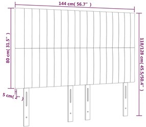 vidaXL Κεφαλάρι Κρεβατιού LED Μαύρο 144x5x118/128 εκ. Βελούδινο