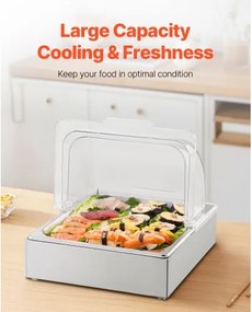 VEVOR Countertop Food Serving Display Container Condiment Dispenser with Lid