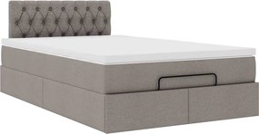vidaXL Οθωμανικό κρεβάτι με στρώμα Taupe 120x190 cm Ύφασμα