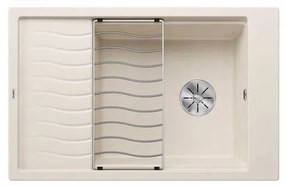 Blanco Elon XL 6 S Soft White SILGRANIT™ PuraDur™ Γρανιτένιος Νεροχύτης Ένθετος με 1 Γούρνα και Πλέγμα Αποστράγγισης 78x50cm
