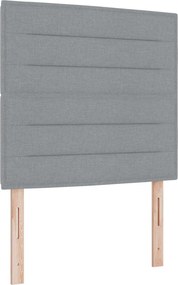 vidaXL Κρεβάτι box spring με στρώμα Ανοιχτό γκρι 80 x 200 cm Ύφασμα