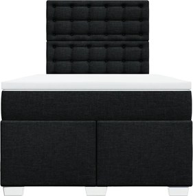 vidaXL Κρεβάτι Boxspring με Στρώμα Μαύρο 120x190 εκ. Υφασμάτινο