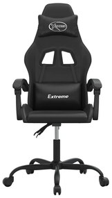 VidaXL Καρέκλα Gaming Περιστρεφόμενη Μαύρη από Συνθετικό Δέρμα