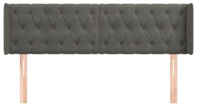 Κεφαλάρι με Πτερύγια Σκούρο Γκρι 147x16x78/88 εκ. Βελούδινο 3119153
