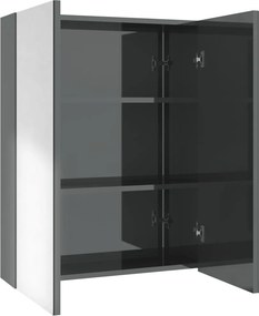 vidaXL Ντουλάπι Μπάνιου με Καθρέφτη Γκρι 60 x 15 x 75 εκ. από MDF
