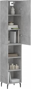 vidaXL Ντουλάπι Γκρι Σκυροδέματος 34,5x34x180 εκ. Επεξεργασμένο Ξύλο