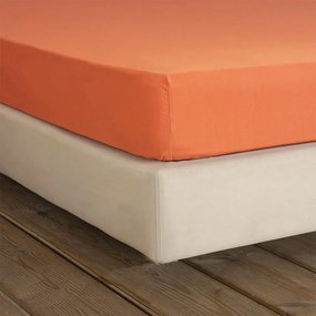 Σεντόνι Unicolors Με Λάστιχο Vivid Coral Nima King Size 180x232cm 100% Βαμβάκι