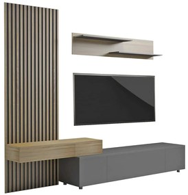 Σύνθεση Τηλεόρασης Dort HM18076.2 249,5x42,2x199,5cm Sonoma-Black