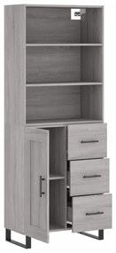 vidaXL Ντουλάπι Γκρι Sonoma 69,5 x 34 x 180 εκ. Επεξεργασμένο Ξύλο