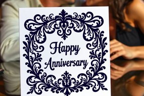 Σετ των 2 Intra απο ξύλο plywood 3mm-4mm πάχος - Cricut Happy Anniversary Card Δίασταση 20x20 cm INTRAFABR-119775954