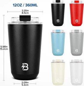 Κούπα Θερμός Ανοξείδωτο BPA Free 355ml - Μαύρο