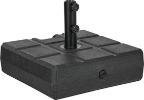 Βάση ομπρέλας έως 40 kg, γεμίζει με λαβή, τετράγωνη, μαύρη