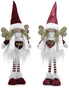 Χριστουγεννιάτικος Άγγελος Όρθιος Κόκκινο 58cm Σε 2 Σχέδια