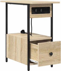 vidaXL Κομοδίνο Δρύς Sonoma 60 x 30 x 61 εκ Επεξεργασμένο ξύλο