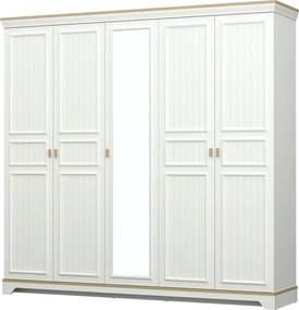 Ντουλάπα Κρεμ / Δρυς GILIO 229.7x54.3x220