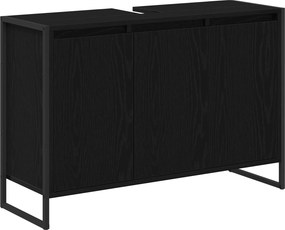 vidaXL Ντουλάπι Μπάνιου Μαύρη Οξυά 90 x 30 x 60 cm Επεξεργασμένο ξύλο