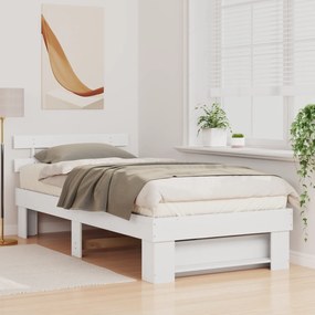 vidaXL Σκελετός Κρεβατιού Λευκό 100 x 200 cm Μασίφ ξύλο πεύκου