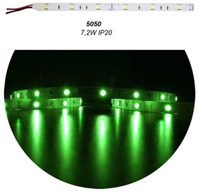Adeleq Ταινία Led 5 Μέτρα 12Vdc 7.2W Και 30Led Ανά Μέτρο Ip20 Πράσινο 30-3412205