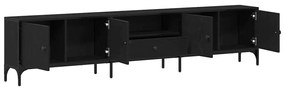 vidaXL Ντουλάπι TV Μαύρη δρυς 200 x 25 x 44 εκ Επεξεργασμένο ξύλο