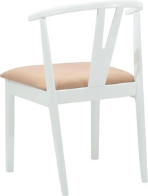 vidaXL Καρέκλα τραπεζαρίας 2 pcs Λευκό και Καφέ Στερεό Ξύλο Ραβέντι