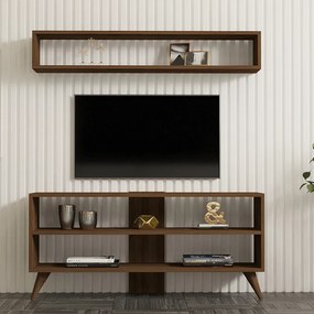 Σύνθετο σαλονιού Prestige pakoworld σε καρυδί απόχρωση 120x29,6x50εκ (1 τεμάχια)