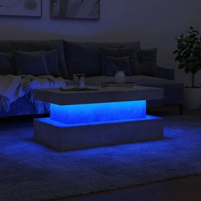 vidaXL Τραπεζάκι Σαλονιού με LED Γκρι Σκυροδέματος 90 x 50 x 40 εκ.