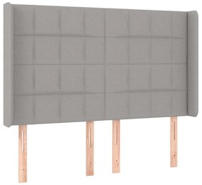 Κεφαλάρι Κρεβατιού LED Ανοιχτό Γκρι 147x16x118/128 εκ. - Γκρι