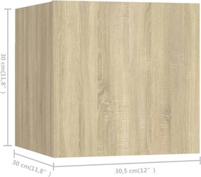 vidaXL Έπιπλα Τηλεόρασης Σετ 6 Τεμαχίων Sonoma Δρυς από Επεξ. Ξύλο