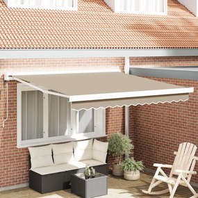 vidaXL Αυτόματη Αναδιπλούμενη Τέντα Μπεζ 300x250 cm